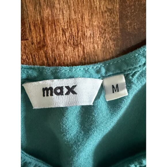 Max Women’s Embroidered Teal Boho Midi Dress size Medium - Picture 10 of 11